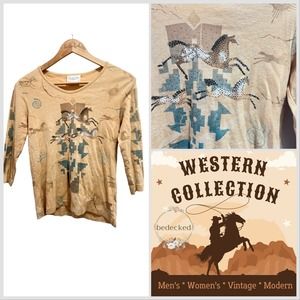 Western southwestern tribal design Y2K tee size small